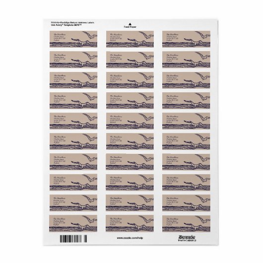 Rustiek strand bruiloft retour adres label (Full Sheet)