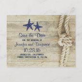 rustiek strand drijfhout nautische opslaan de datu aankondigingskaart (Voorkant)