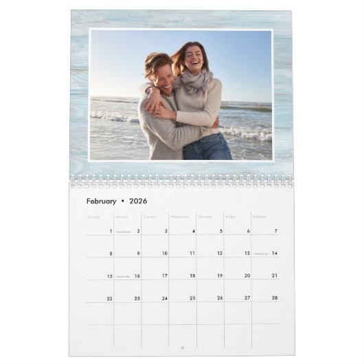 Rustiek Strand Hout Familie Foto's 2024 Kalender (Feb 2026)