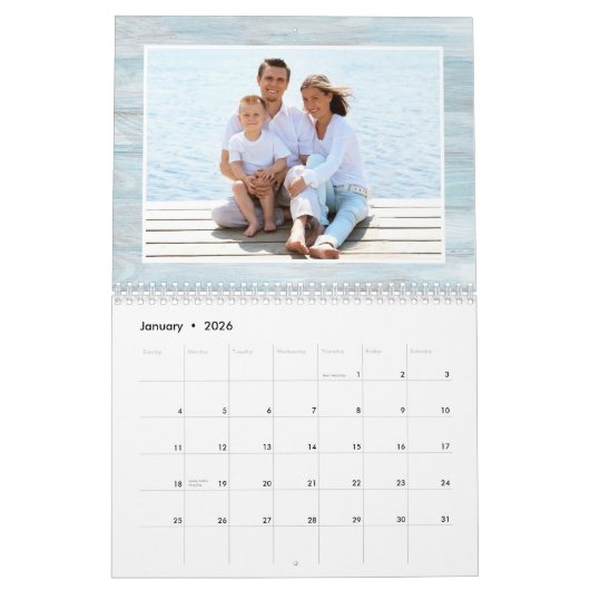Rustiek Strand Hout Familie Foto's 2024 Kalender (Jan 2026)