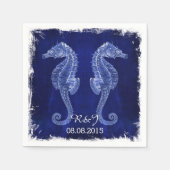 Rustiek strand kust blauwe zeepaardbruiloft servet (Voorkant)
