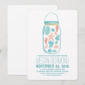 Rustiek Strand Mason Jar Seaside Wit Baby shower Kaart (Voorkant / Achterkant)