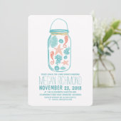 Rustiek Strand Mason Jar Seaside Wit Baby shower Kaart (Staand voorkant)