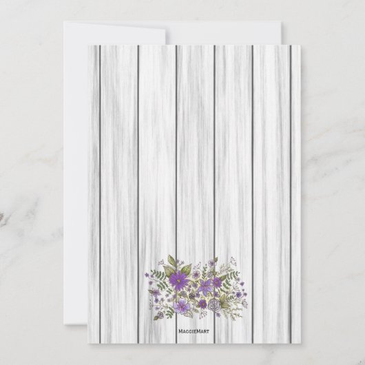 Rustiek strand Wood Floral Vrijgezellenfeest Kaart (Achterkant)