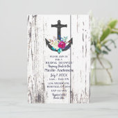 Rustiek strandanker en vet Vrijgezellenfeest Kaart (Staand voorkant)