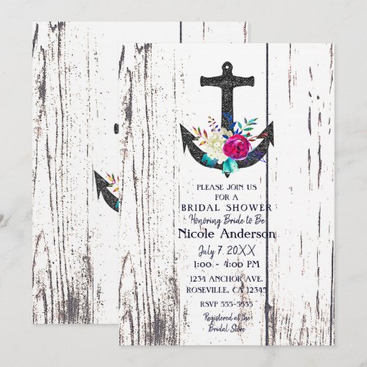 Rustiek strandanker en vet Vrijgezellenfeest Kaart (Voorkant / Achterkant)