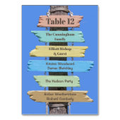 Rustiek strandbord trouwtafel nummer kaart (Voorkant)