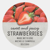 Rustiek Strawberry Jam Jar Label (Voorkant)