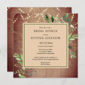 Rustiek String Licht Groen Vrijgezellenfeest Kaart (Voorkant / Achterkant)