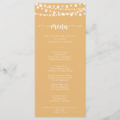 Rustiek String Lights Geel Diner Menu (Voorkant)