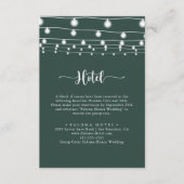 Rustiek String Lights Kalligrafie Green Hotel Informatiekaartje (Voorkant)