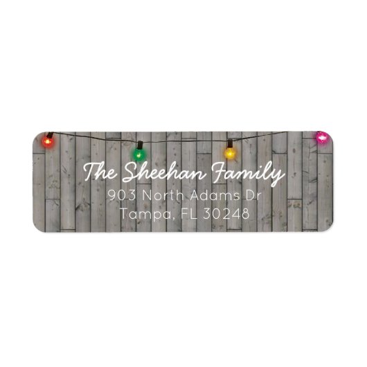 Rustiek String Lights Label (Voorkant)