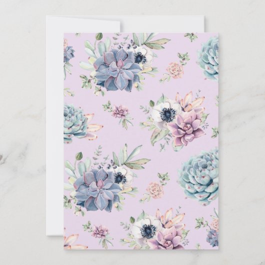Rustiek Succulent Bloemen Bloem Bruiloft Kaart (Achterkant)