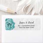 Rustiek Succulent Bloemen Elegant Schuurhout Etiket (Insitu)