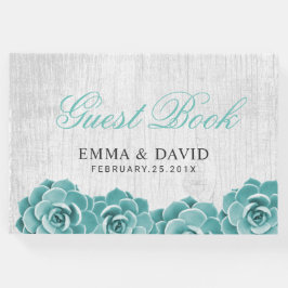 Rustiek Succulent Bloemen Elegante Lente Bruiloft Gastenboek