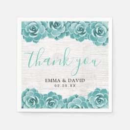 Rustiek Succulent Bloemen Elegante Lente Bruiloft Servetten