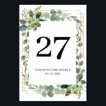 Rustiek succulent groen loof gouden bruiloft kaart<br><div class="desc">Rustiek succulent groen gebladerte gouden trouwtafel nummer,  Neem contact met mij op voor overeenkomende items of voor maatwerk,  Blush Rozen ©</div>