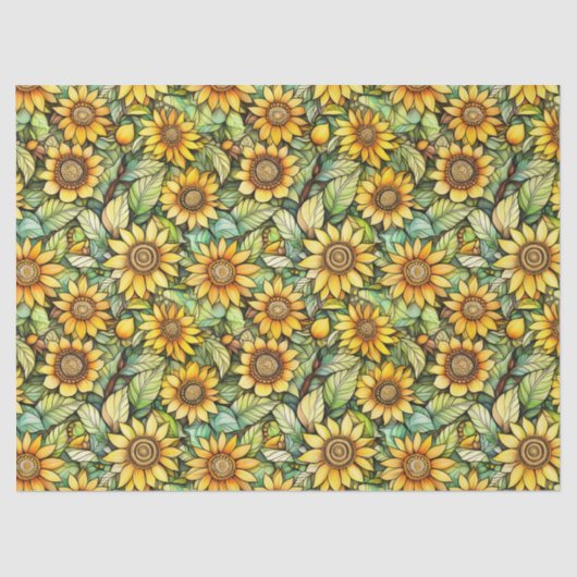 Rustiek Sunflower Tissue Paper – 10 lb, 17 "x23" Tissuepapier (Voorkant)