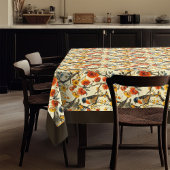 Rustiek tafelkleed met Vogels & Herfst Bloemen Acc