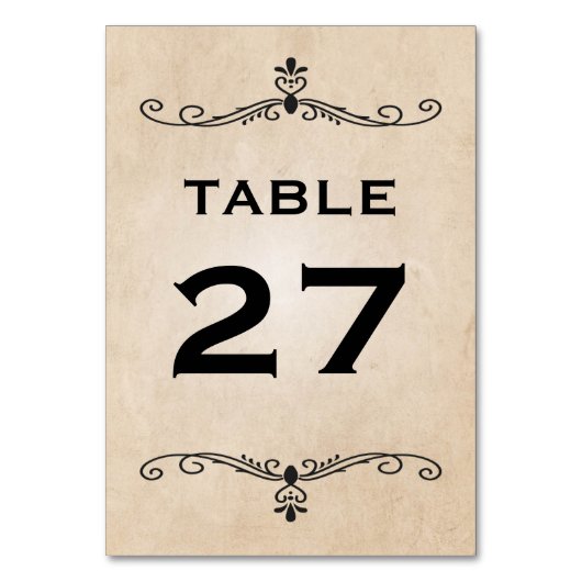 Rustiek  Tafelnummer Kaarten (Achterkant)