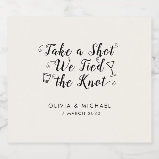 Rustiek Take A Shot Tied de knoop Bruiloft Drink Bier Etiket (Enkel label)