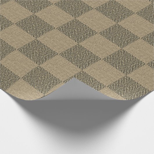 Rustiek Tan Brown Buffalo Plaid Patroon Cadeaupapier (Hoek)