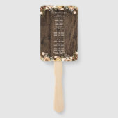 Rustiek Tan Vogel Hout Land Bruiloft Programma Handwaaier (Achterkant)