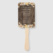 Rustiek Tan Vogel Hout Land Bruiloft Programma Handwaaier (Voorkant)