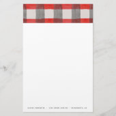 Rustiek Tartan rood gepersonaliseerd briefpapier (Voorkant)