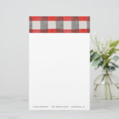 Rustiek Tartan rood gepersonaliseerd briefpapier (Staand voorkant)