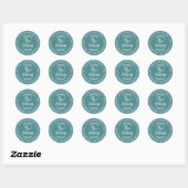 Rustiek Teal Nieuw Adres Ronde Sticker (Vel)