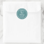 Rustiek Teal Nieuw Adres Ronde Sticker (Tas)