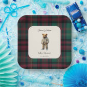 rustiek Teddy Baby shower Papieren Bordje (Feest)