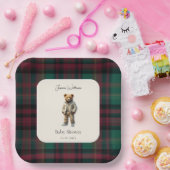 rustiek Teddy Baby shower Papieren Bordje (Feest)