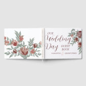 Rustiek Terracotta Bloemen & Bladerig Bruiloft Gastenboek (Volledig)