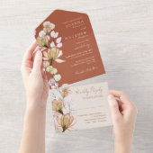 Rustiek Terracotta Bloemen Herfst Herfst Bruiloft All In One Uitnodiging (Afscheurbaar)
