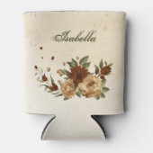 Rustiek terracotta bloemengroen blikjeskoeler (Voorkant)