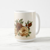 Rustiek terracotta bloemengroen koffiemok (Voorkant rechts)