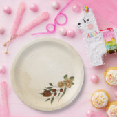 Rustiek terracotta bloemengroen papieren bordje (Feest)