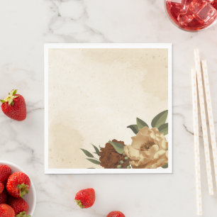 Rustiek terracotta bloemengroen servet