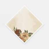 Rustiek terracotta bloemengroen servet (Hoek)