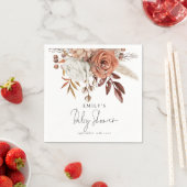 Rustiek Terracotta Bloemennaam Boho Baby shower Servet (Insitu)