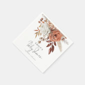 Rustiek Terracotta Bloemennaam Boho Baby shower Servet (Hoek)