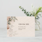 Rustiek terracotta bloemensalie groen Bruiloft Bedankkaart (Staand voorkant)