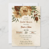 Rustiek terracotta floraal botanisch vrijgezellenf kaart (Voorkant)