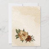 Rustiek terracotta floraal botanisch vrijgezellenf kaart (Achterkant)