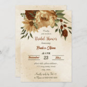 Rustiek terracotta floraal botanisch vrijgezellenf kaart (Voorkant / Achterkant)