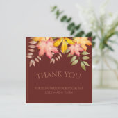 Rustiek Terracotta Herfst Herfst bladeren Bruiloft Bedankkaart (Staand voorkant)