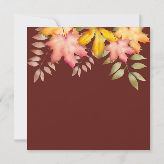 Rustiek Terracotta Herfst Herfst bladeren Bruiloft Bedankkaart (Achterkant)