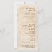 Rustiek Terracotta Hout Cut Wedding Programma (Achterkant)